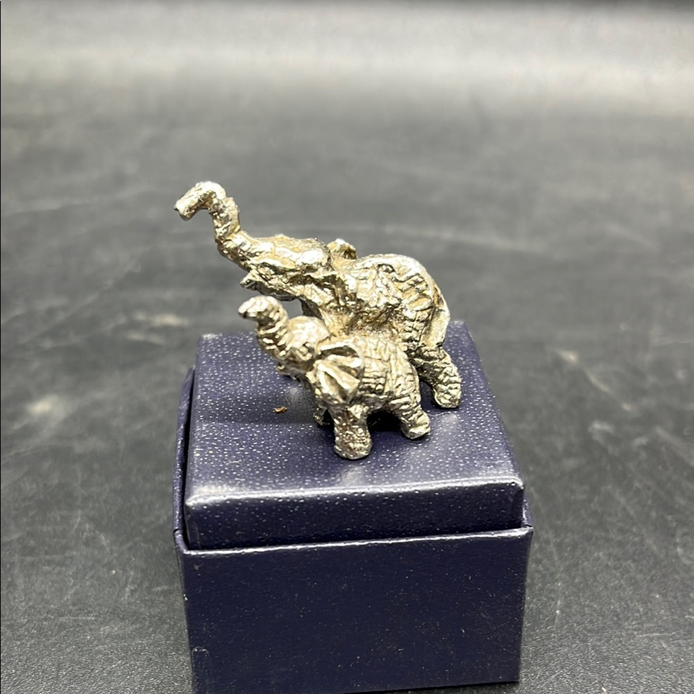 Mini Silver Elephant Figurine Home Decor